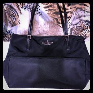 kate ♠️ Contemporary nylon tote w/ leather trim